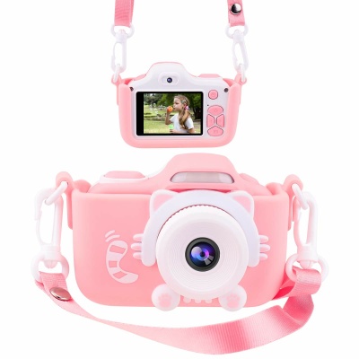 Силіконовий чохол і ремінець для цифрового дитячого фотоапарата XOKO KVR-001 рожевий