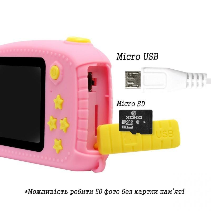 Цифровий дитячий фотоапарат XOKO KVR-100 Bee Dual Lens Рожевий