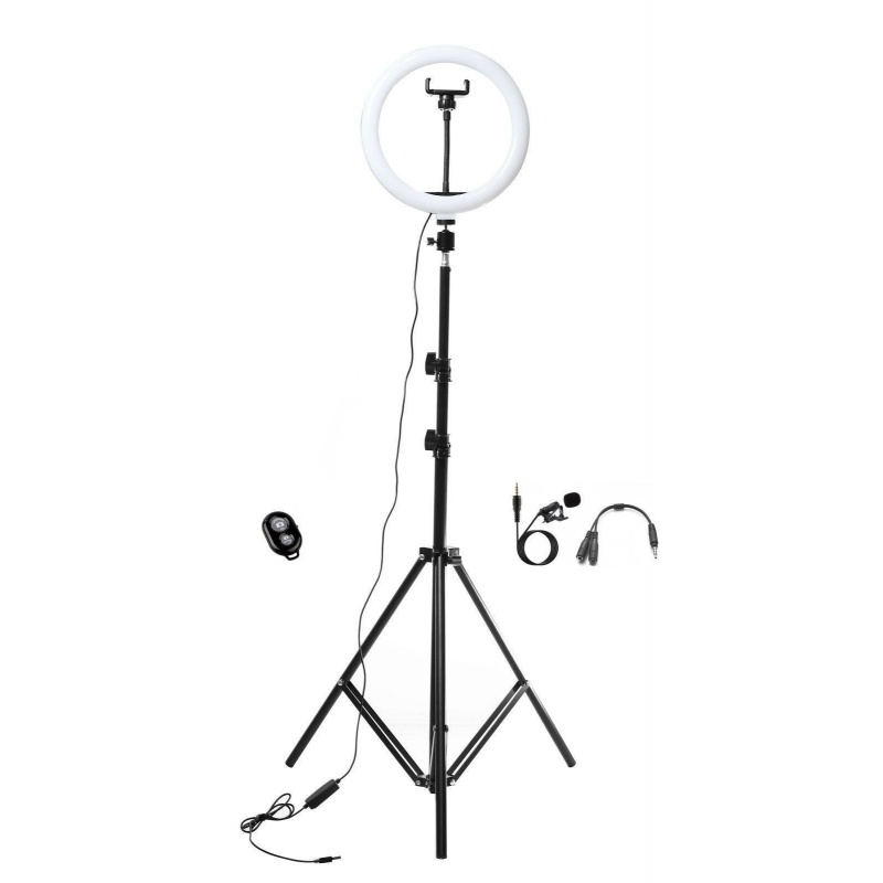 Набор блогера XOKO BS-200 + микрофон + пульт ДУ, LED 26 см