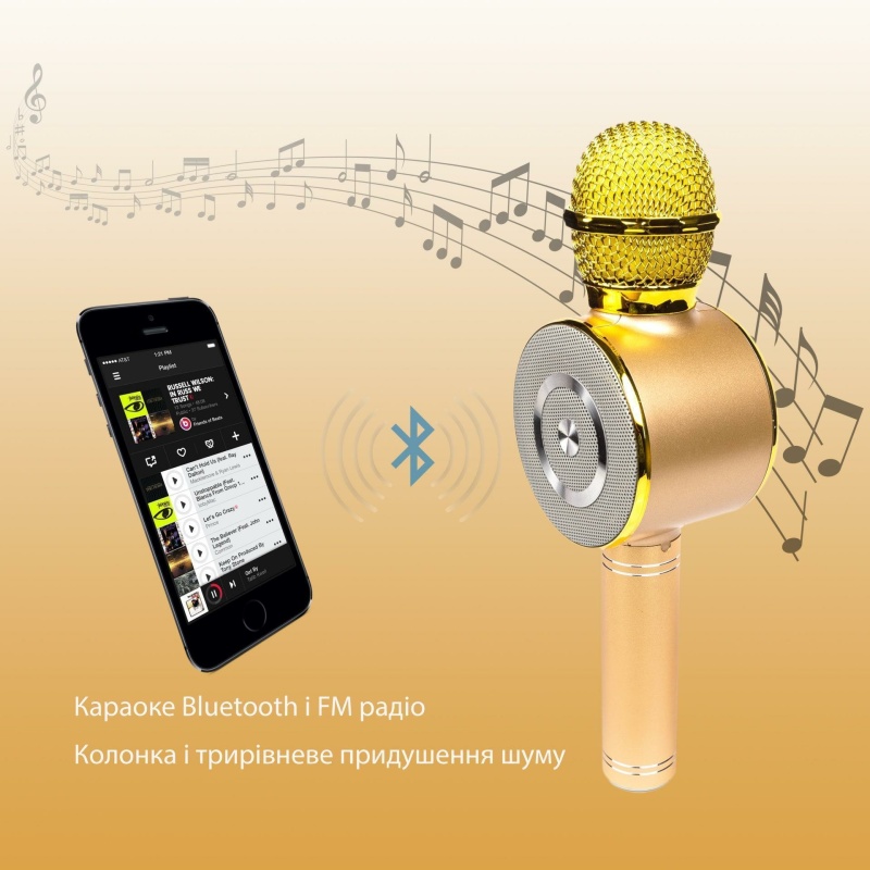 Бездротовий Караоке-Мікрофон Optima Wster MK-4 Gold