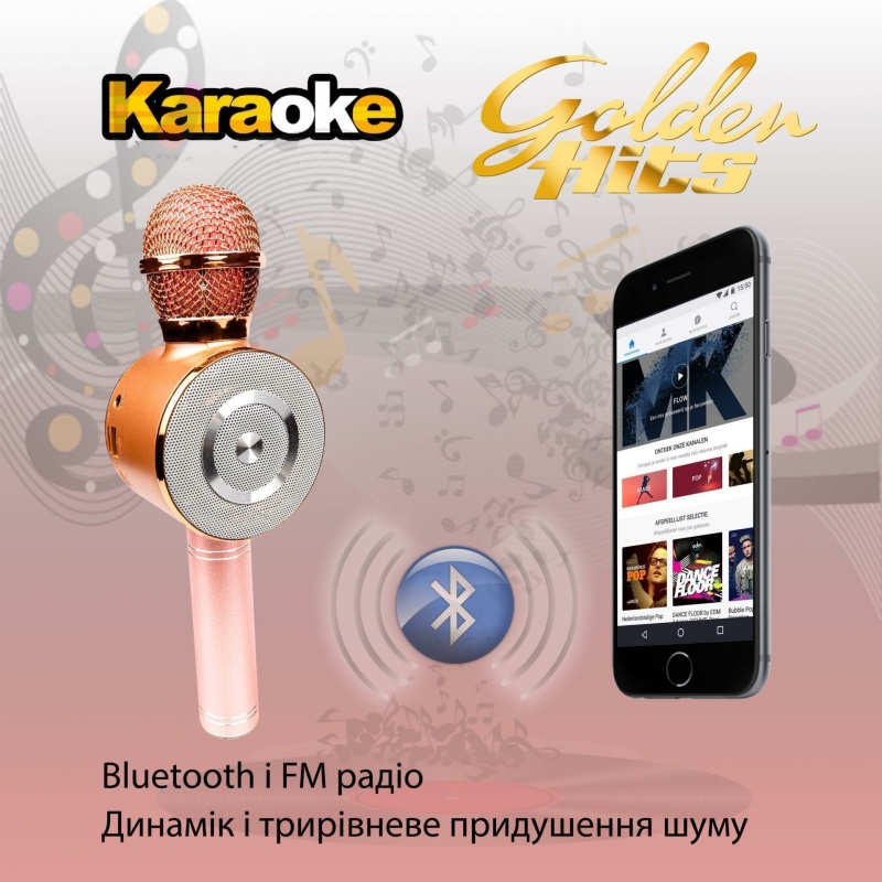 Бездротовий Караоке-Мікрофон Optima Wster MK-4 Pink