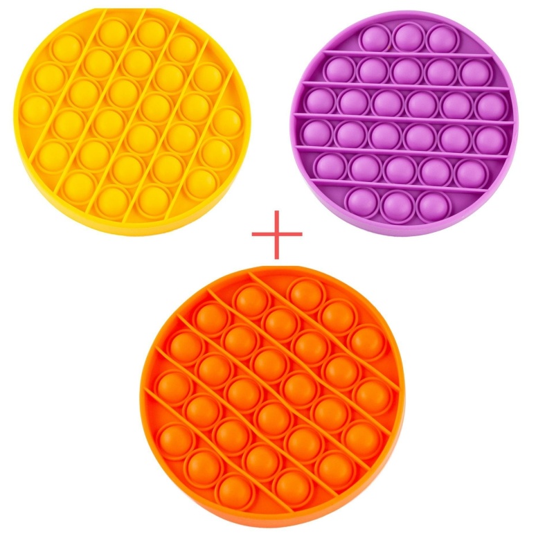 Набір 3 в 1: Іграшка антистрес Sibelly Pop It Mono Коло Mint + Orange + Violet